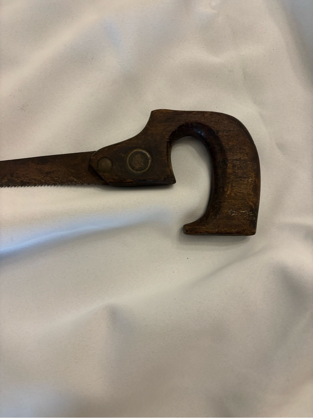 Vintage Hand Saw with Wooden Hand Saw Tool patent 1877